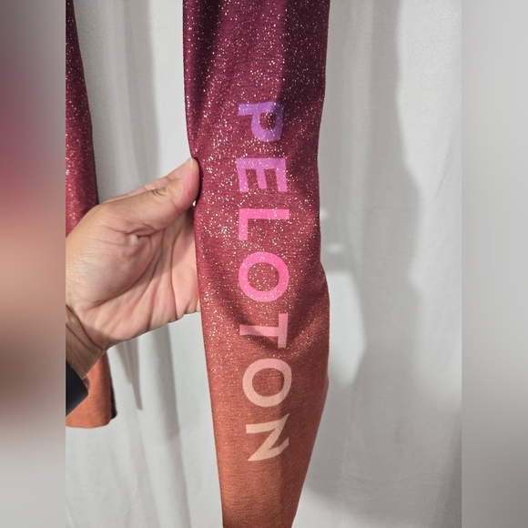 Peloton For Wear It To Heart  Sunrise Fade Sparkle High Waist Leggings Sz M - Picture 6 of 10